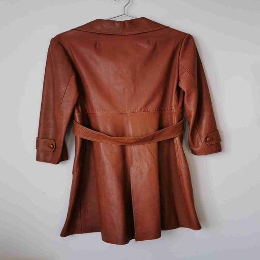 Leather trench coat