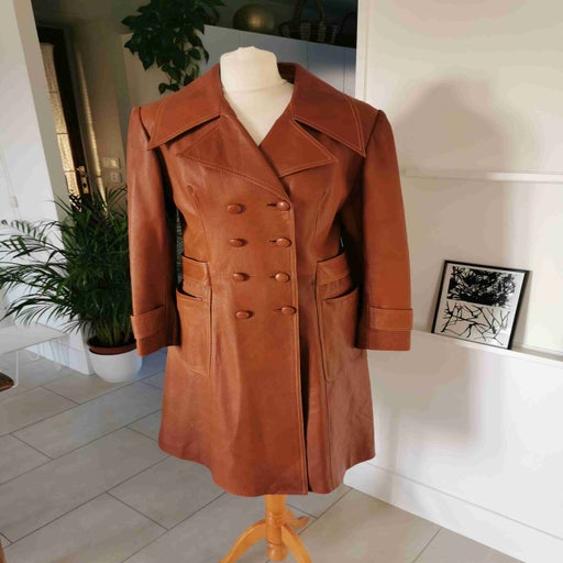 Leather trench coat