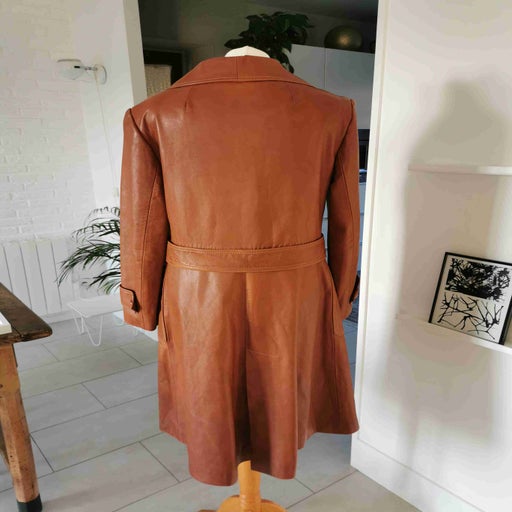 Leather trench coat