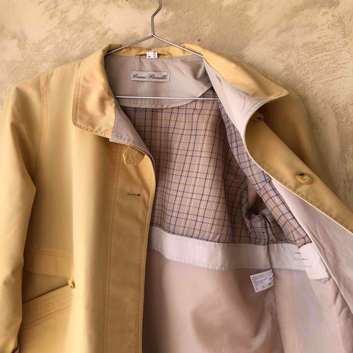 Pastel yellow trench coat