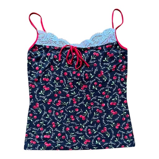 Camisole with cherry patterns