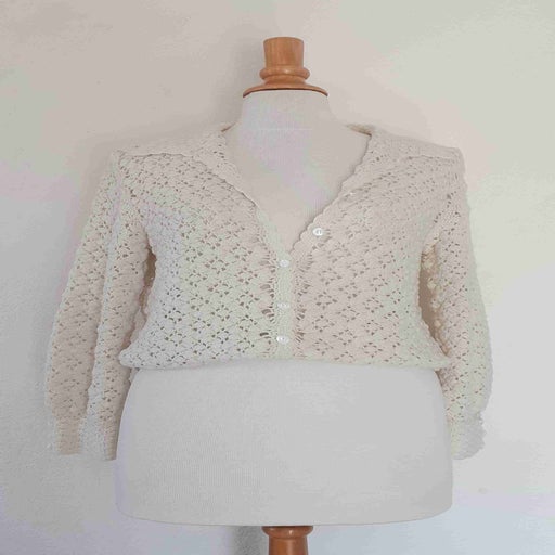 Crochet wool cardigan