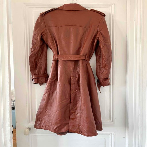 Leather trench coat