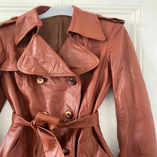 Leather trench coat