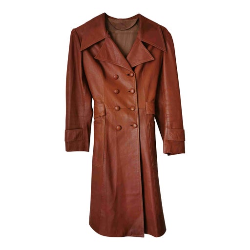 Leather trench coat