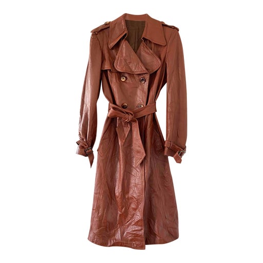Leather trench coat
