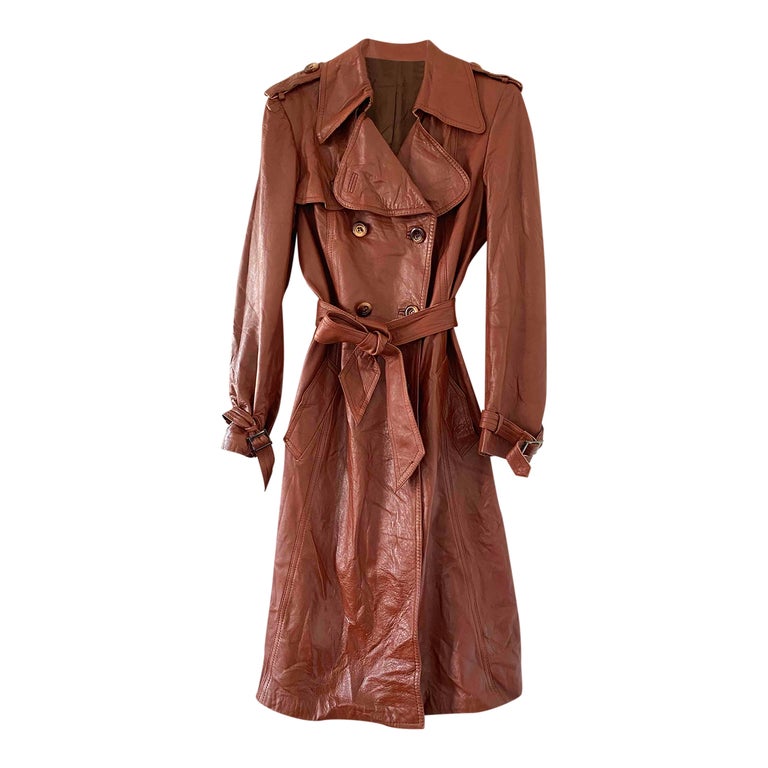 Leather trench coat
