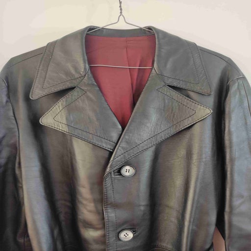 Leather trench coat