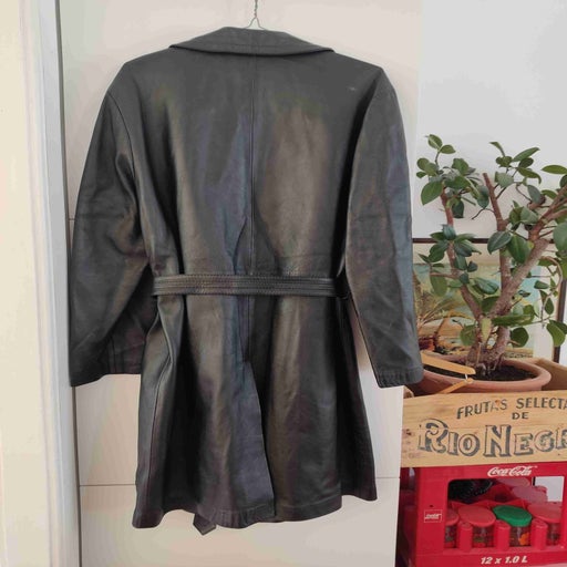 Leather trench coat