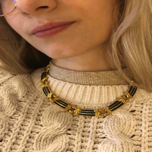 Golden metal necklace