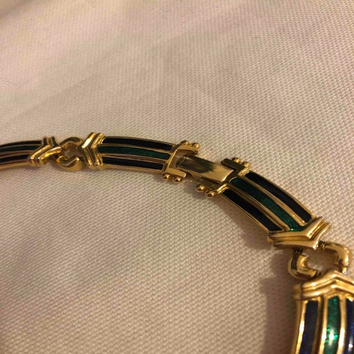 Golden metal necklace
