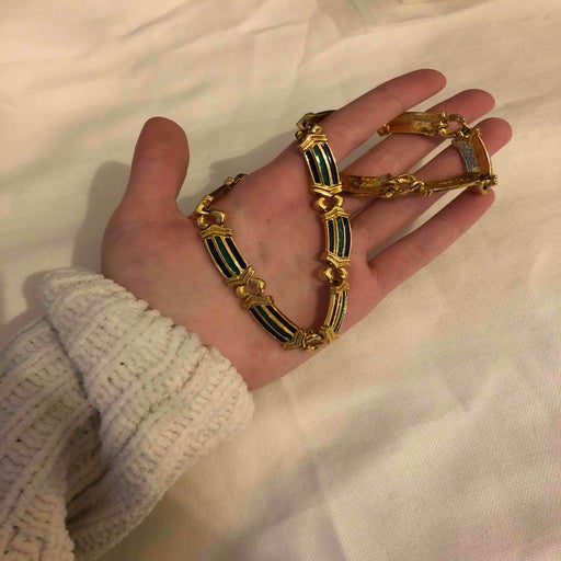 Golden metal necklace