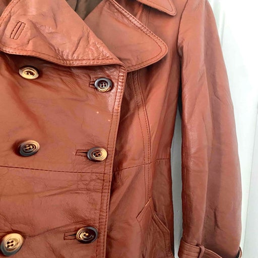 Leather trench coat