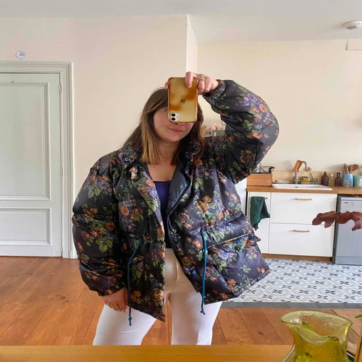 Floral puffer jacket