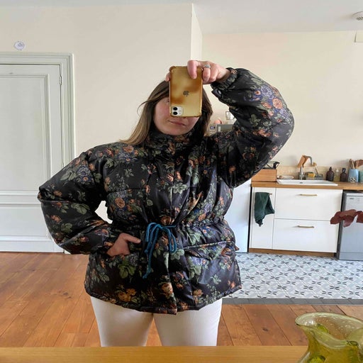 Floral puffer jacket
