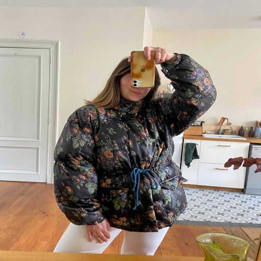 Floral puffer jacket