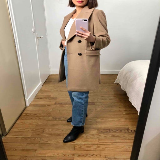 Wool and cashmere pea coat