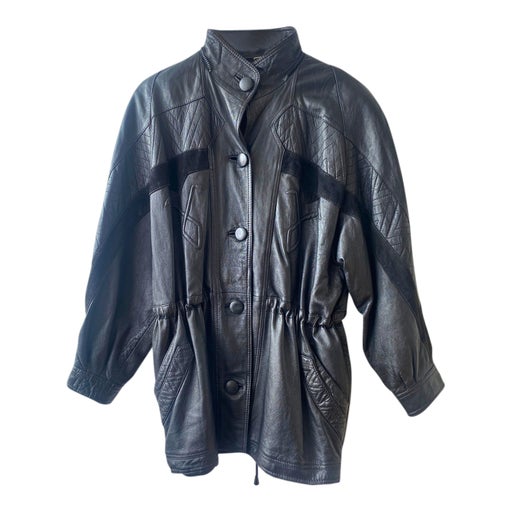 Blouson en cuir et daim