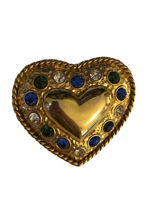 Golden heart brooch