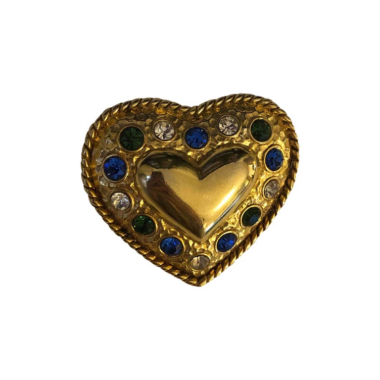 Golden heart brooch