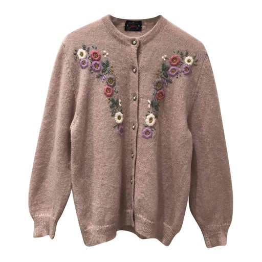 Flower-embroidered cardigan