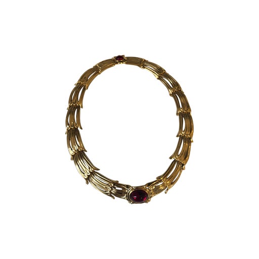 Golden metal necklace