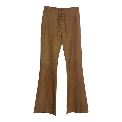 Pantalon flare en daim
