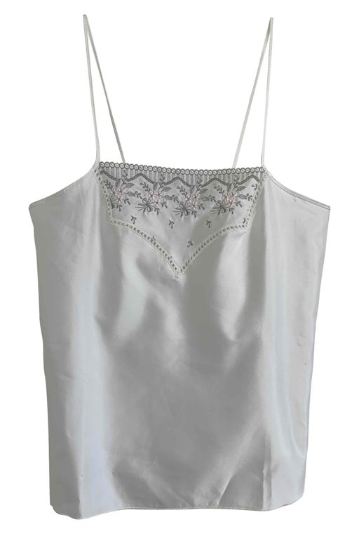 Embroidered satin camisole