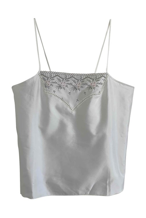 Embroidered satin camisole