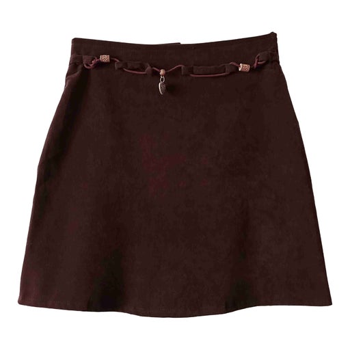 Suede mini skirt