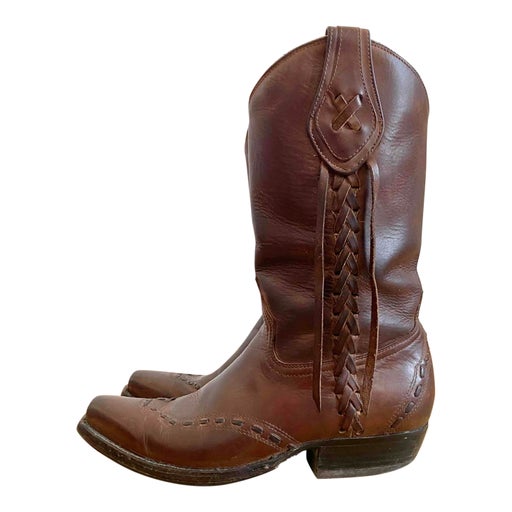 Leather cowboy boots