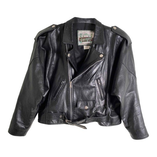 Leather biker jacket