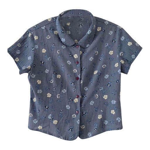 Gingham and flower shirt