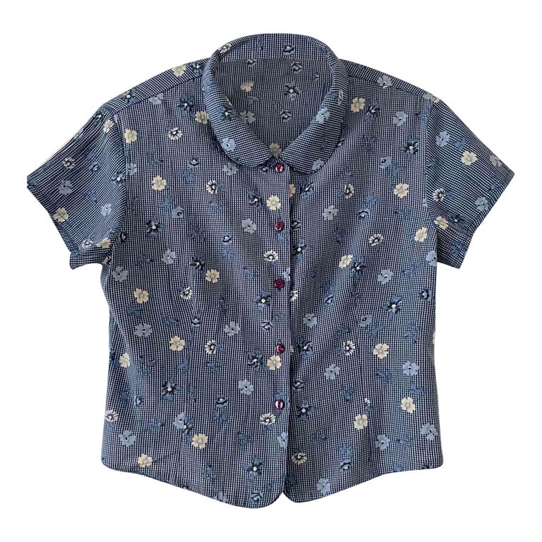 Chemise vichy et fleurs