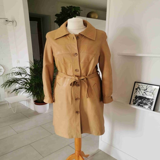 Leather trench coat