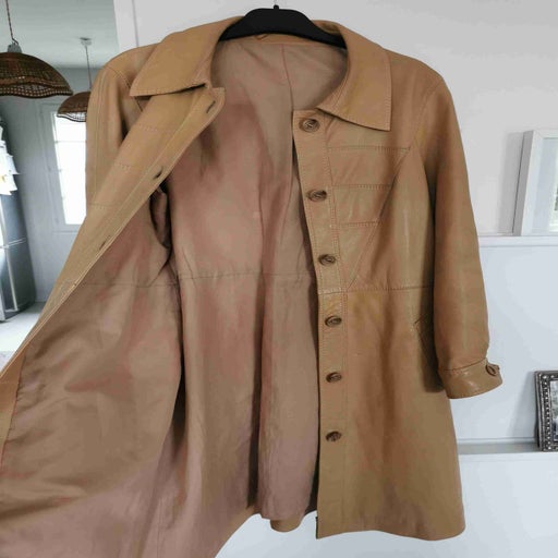 Leather trench coat