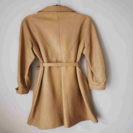 Leather trench coat
