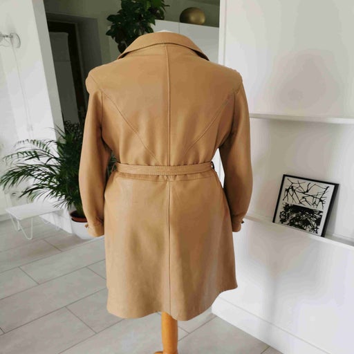 Leather trench coat