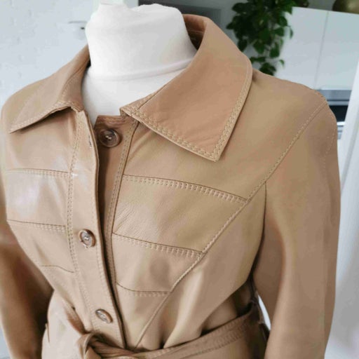 Leather trench coat