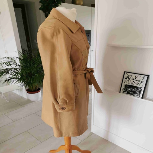 Leather trench coat