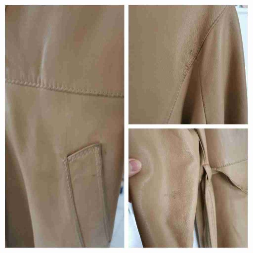 Leather trench coat