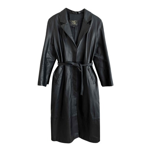 Leather trench coat