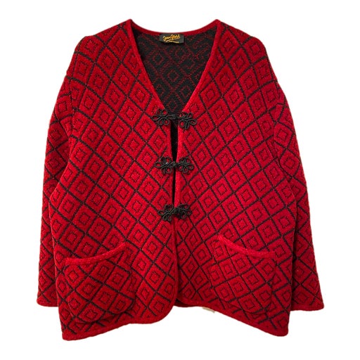 Embroidered velvet cardigan