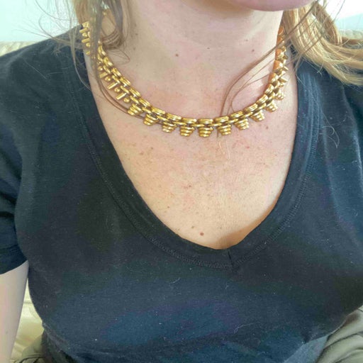 Golden metal necklace