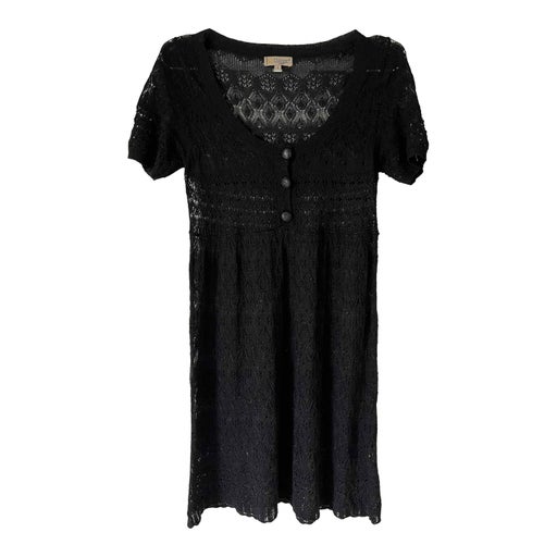 Openwork knit mini dress