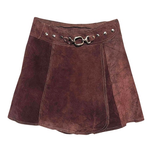 Suede mini skirt