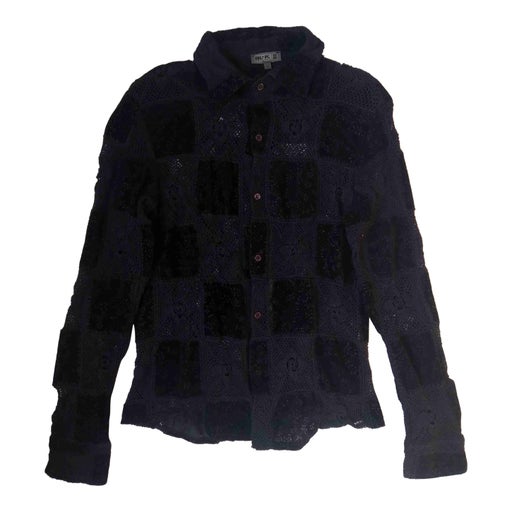 Velvet and crochet shirt