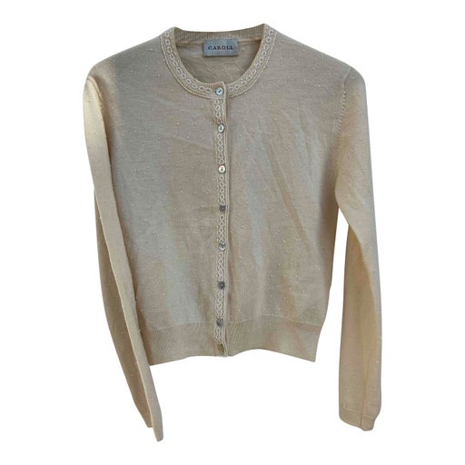 Beaded wool cardigan