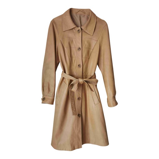Leather trench coat