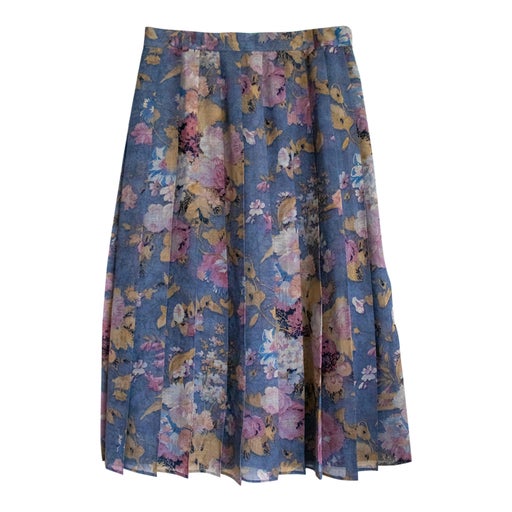 Jupe plissée à fleurs